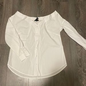 Off the shoulder white blouse